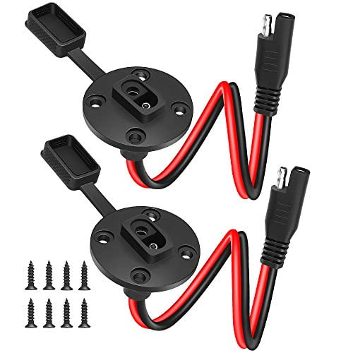 Weatherproof SAE Quick Connect Solar Panel Mount Connector 12AWG SAE Cable with 8 Screws for Solar Generator Battery Charger and Multi-function Screwdriver 2 Pieces SAE Power Socket Sidewall Port Weatherproof SAE Quick Connect Solar Panel Mount Connector 12AWG SAE Cable with 8 Screws for Solar Generator Battery Charger and Multi-function Screwdriver 2 Pieces SAE Power Socket Sidewall Port